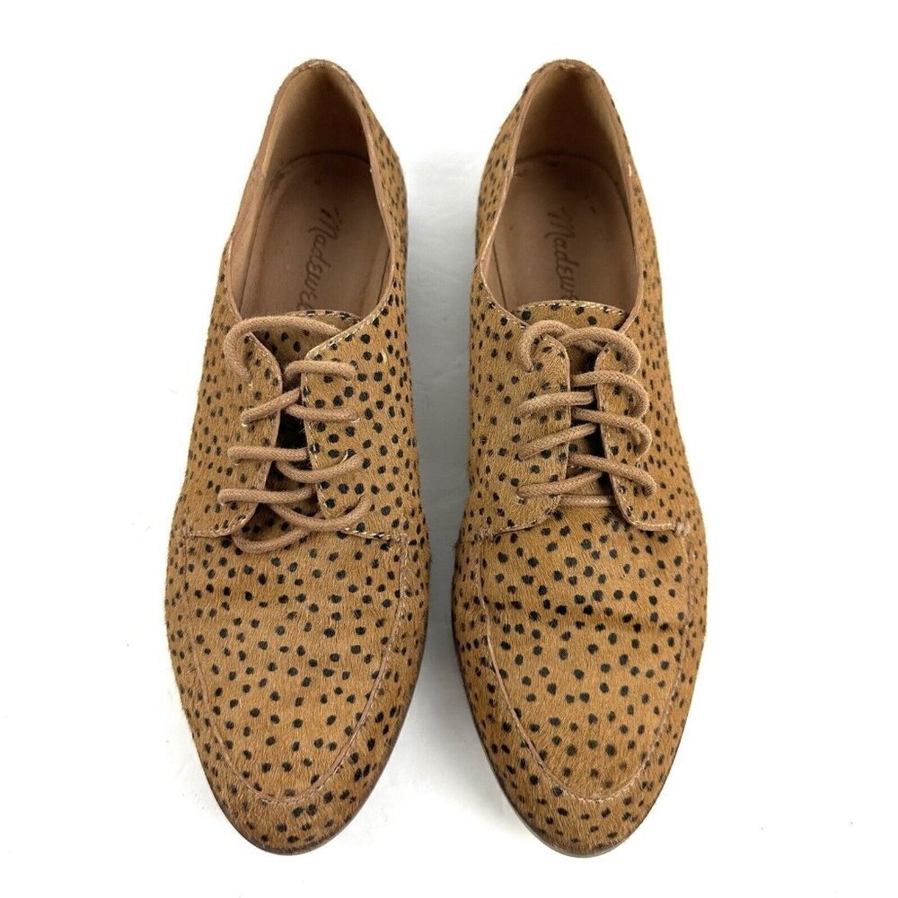 Madewell The Alex Oxford 7.5 Spot Dot Calf Hair Lace Up Shoes Womens